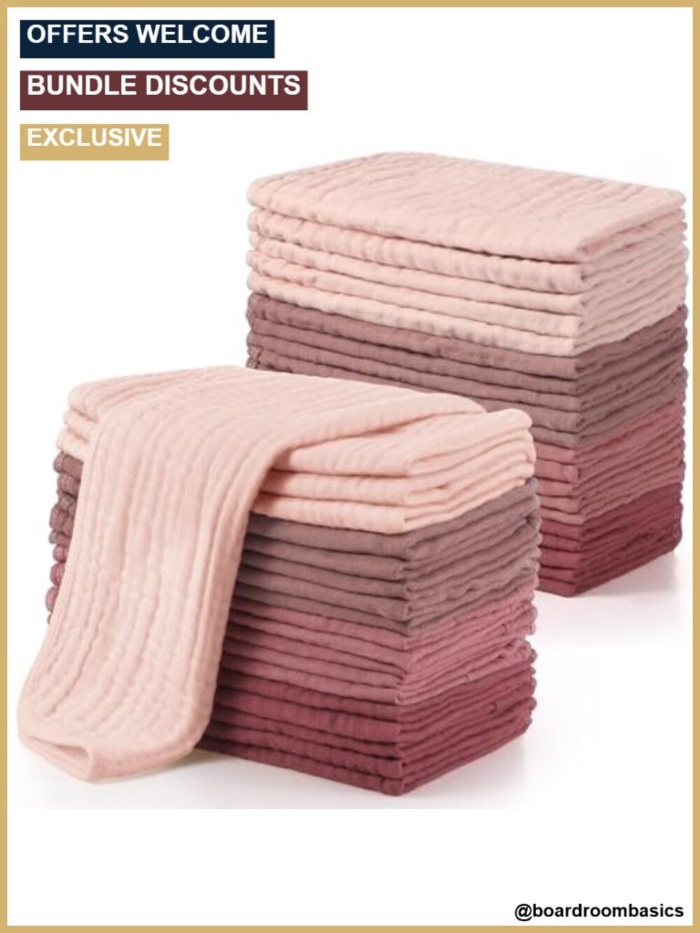 20 Pack Muslin Burp Cloths 100% Cotton Soft Absorbent Large Baby